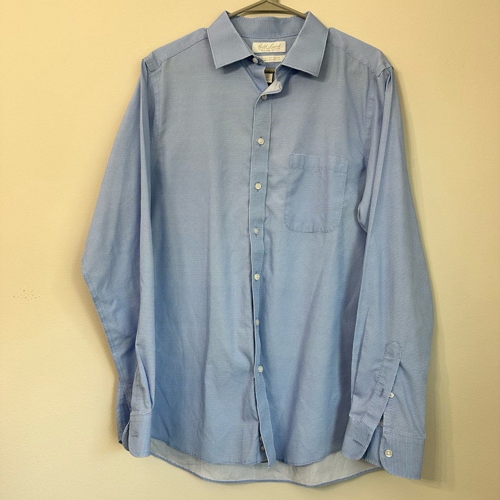 Roundtree & Yorke Light Blue Casual Button Down Shirt